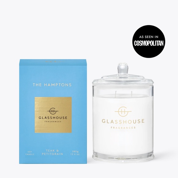 Glasshouse Fragrances The Hamptons Teak & Petitgrain Soy Candle 13.4 oz